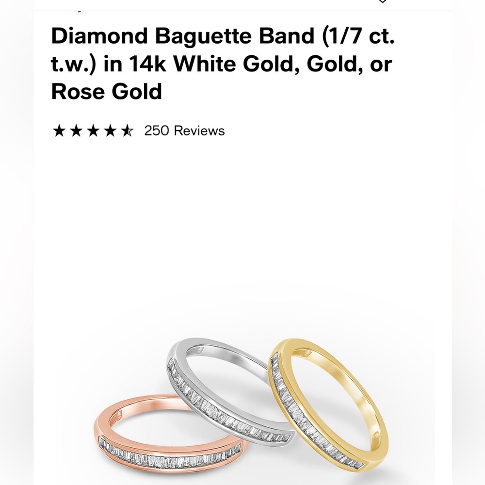 White Gold Stackable Diamond Ring/ Wedding Band - image 4